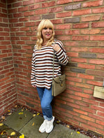 Chocolate Stripe Long Sleeve Top Yasmin